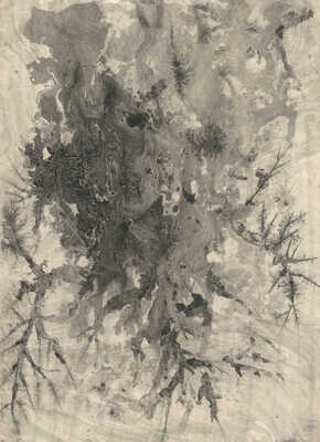 Тарханов Михаил Михайлович. Три композиции эбру в серо-голубых тонах